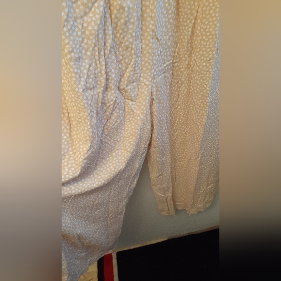 NWT American Eagle one-shoulder pale yellow/white jumpsuit - size medium - Picture 2 of 12
